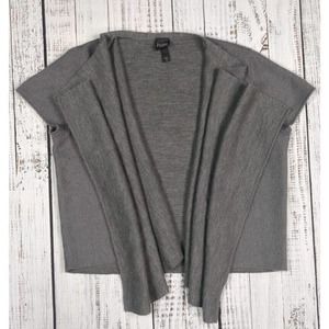 Eileen Fisher Wool‎ Mohair Drape Short Sleeve Cardigan Sweater Vest Gray Size M